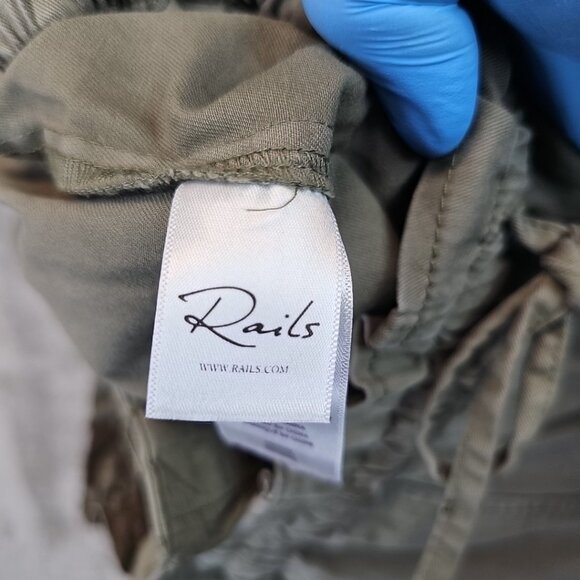 Rails Bodie Pants Womens Size M Olive Green Cotton Relaxed Fit Stretch Cargo - Picture 10 of 16